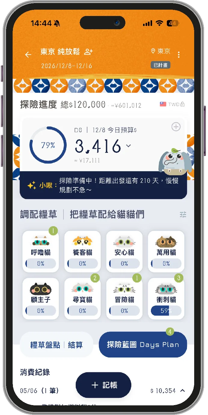探險預算主頁